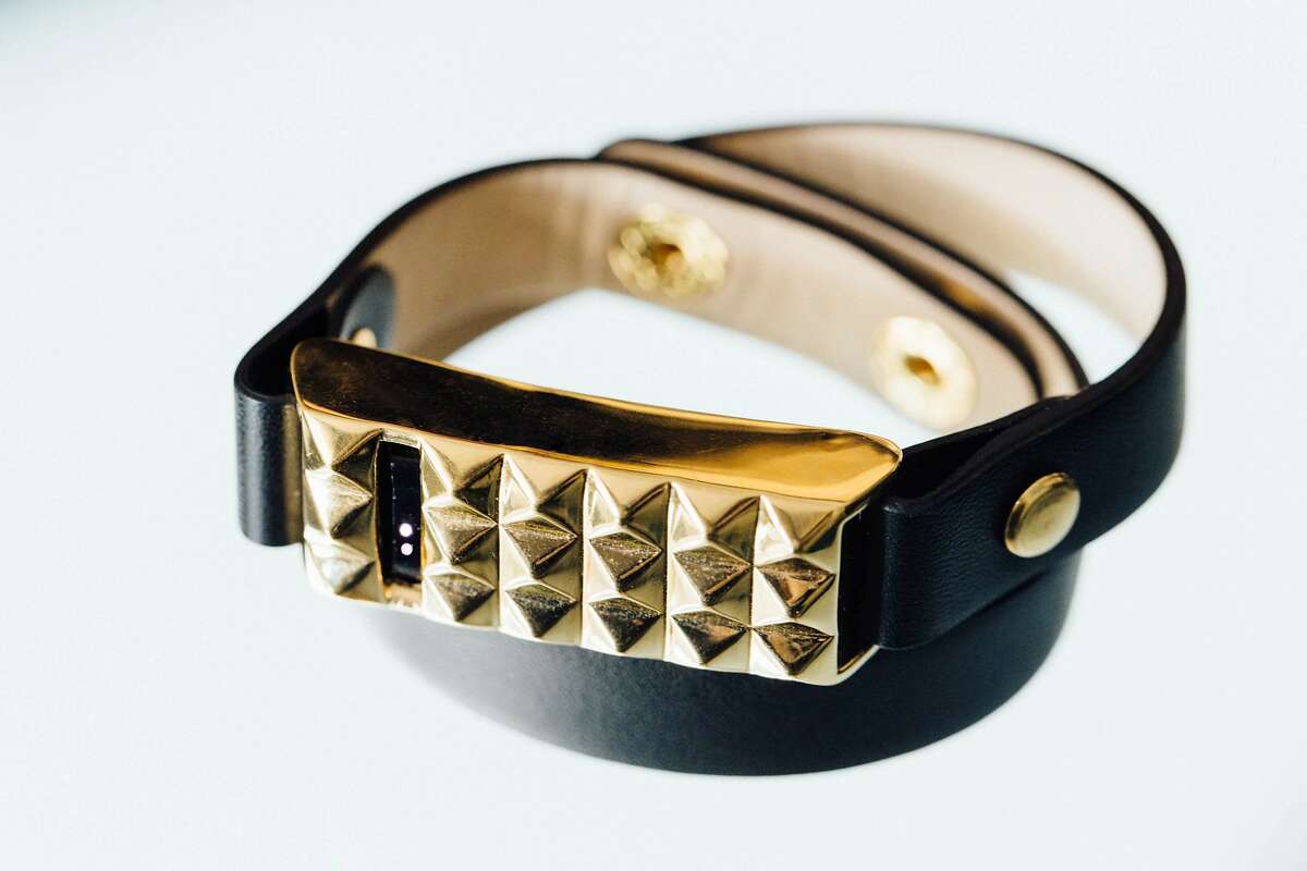 Launched in January 2015 through Indiegogo, Bezels & Bytes offers bracelets and necklaces that house the Fitbit. Here, the leather stud bracelet, which comes with 12-karat gold plating. $78, www.bezelsandbytes.com