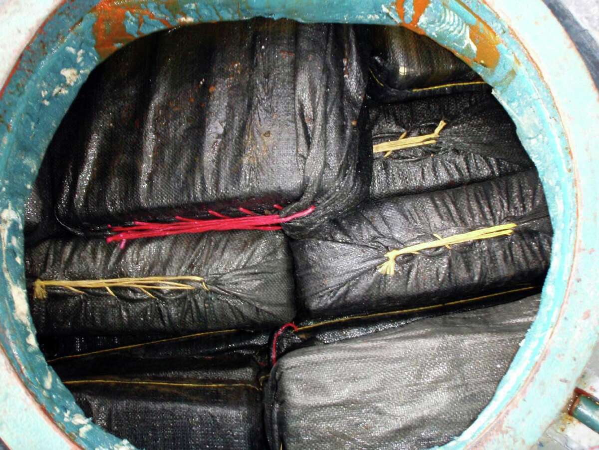 In this photo provided by the U.S. Navy, a portion of 37 bales of cocaine are seen in one of the compartments of a self-propelled, semi-submersible vessel that was caught Sept. 13, 2008, by the  USS McInerney. Nearly 7 tons of cocaine (estimated at $187 million) was seized during a night raid about 350 miles west of Guatemala in the Pacific Ocean. Scroll through the gallery to see how cartels ship their contraband on the open ocean. (U.S. Navy photo by Petty Officer 1st Class Nico Figueroa/Released)