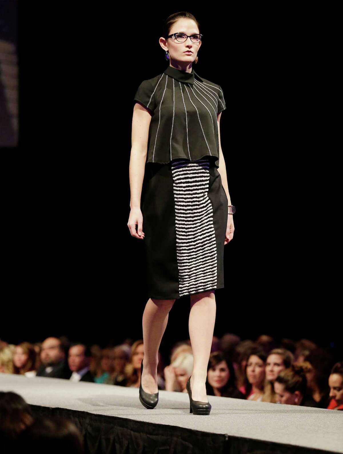 Clothing designs by University of the Incarnate Word student Kimberly Howard at the 2015 Cutting Edge Fiesta Fashion Show at the Tobin Center on Tuesday, Apr. 14, 2015.