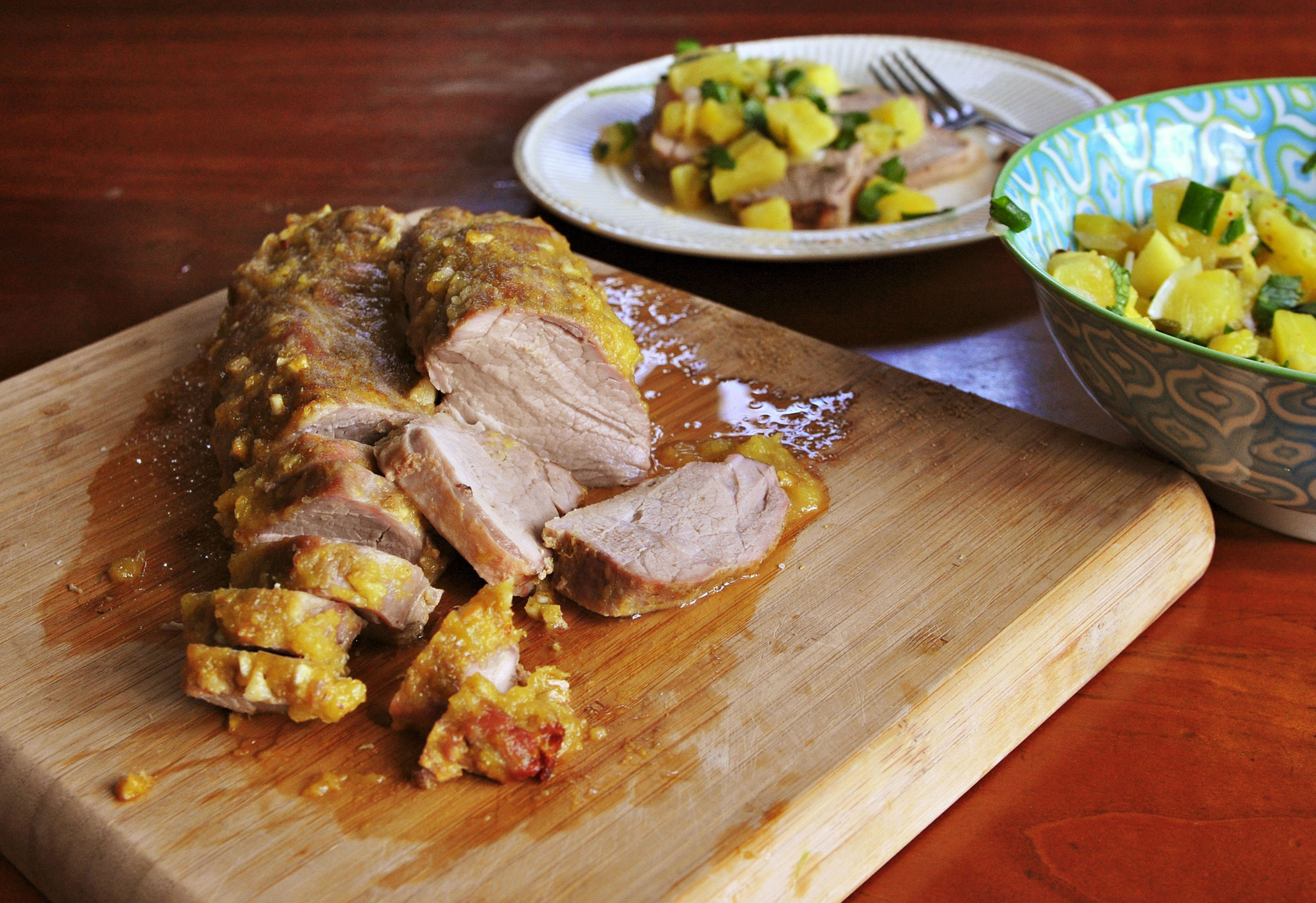 Glazed pork loin with pineapple tough to beat