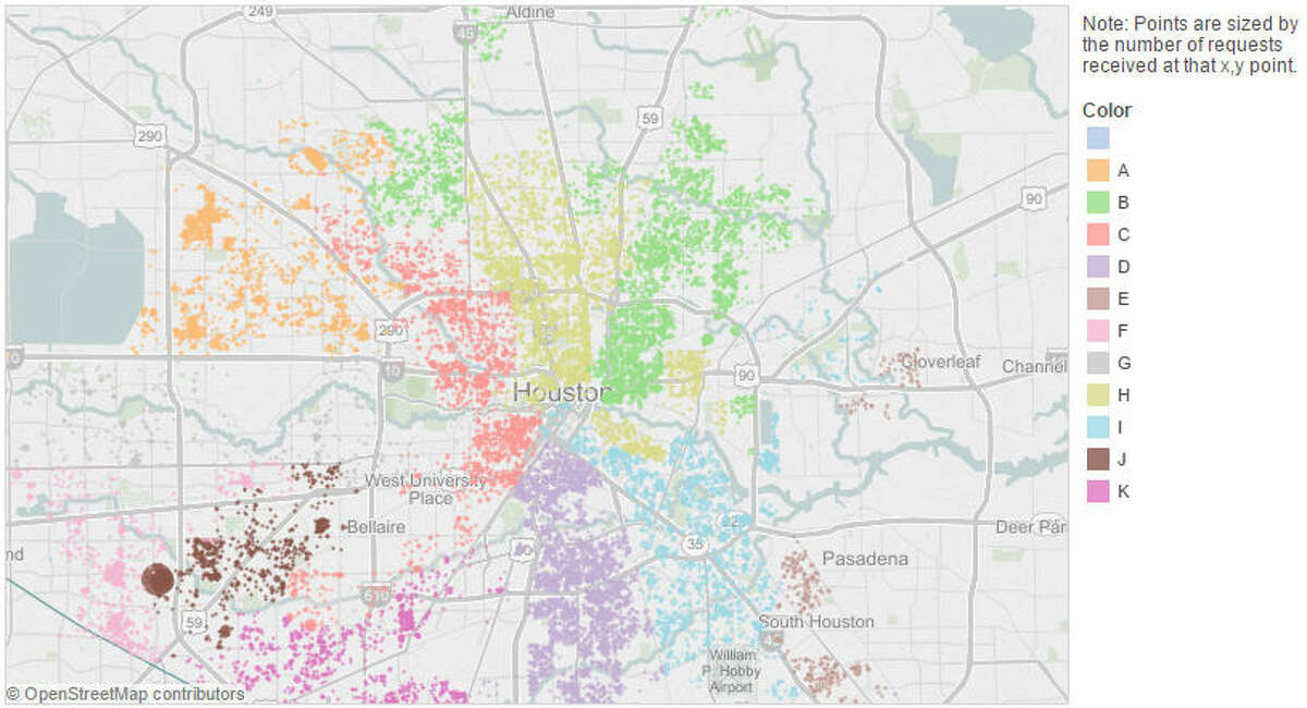 Houston 311 Service Call Maps Show City's Trouble Spots