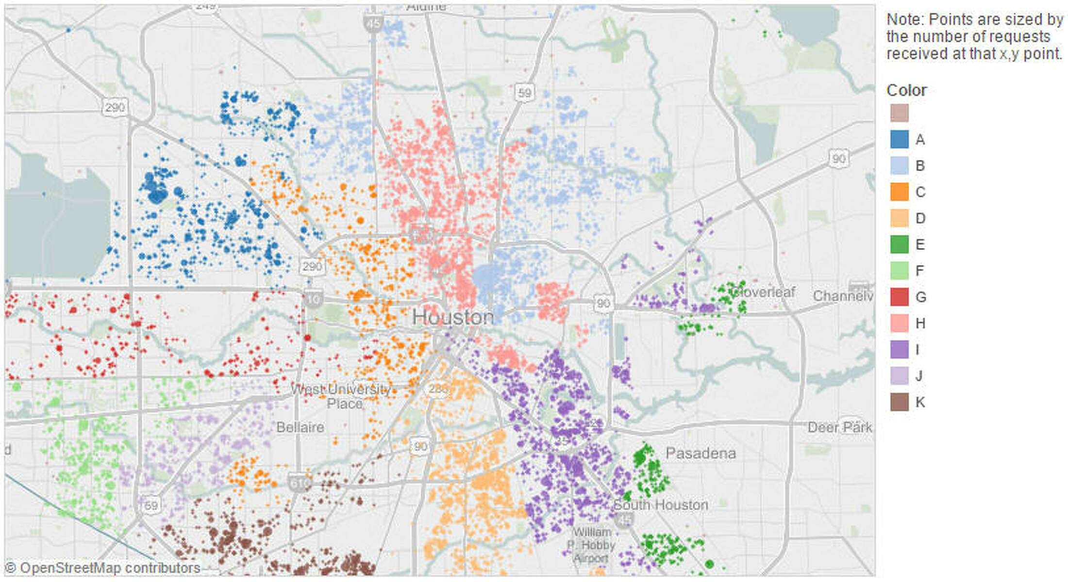 Houston 311 Service Call Maps Show City's Trouble Spots