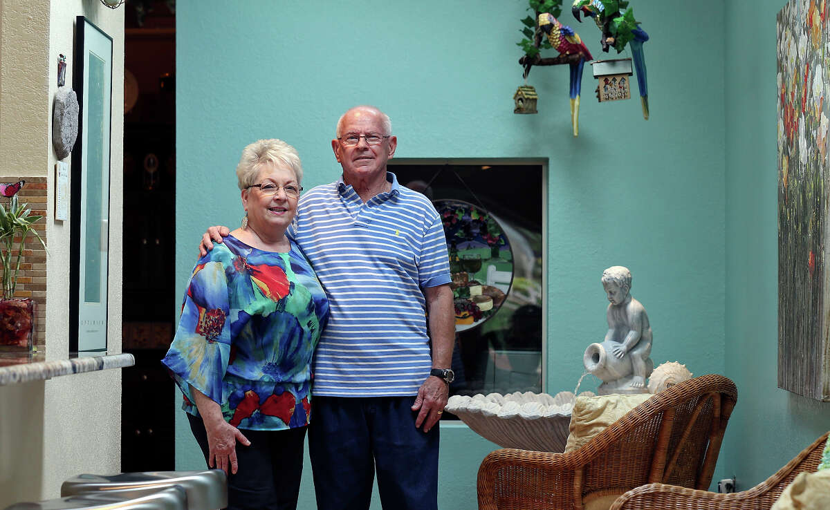 Portrait of Lady Ellen (left) and Gerald Clark Saturday April 4, 2015 at their home.