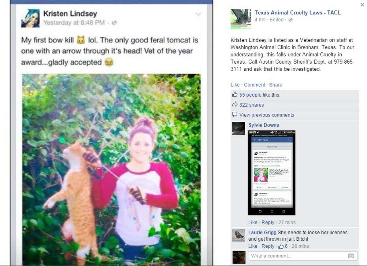 Texas vet who killed cat with arrow, posed for photo can't practice for