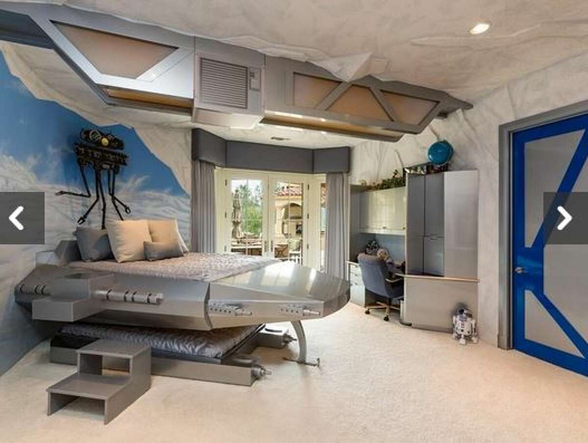 This home, located at 855 Vista Ridge Lane in Westlake Village, California, comes with a Star Wars-themed kids bedroom. The home is listed at $14.9 million.