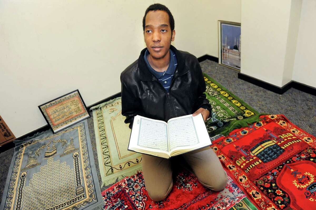 Khalafalla Osmanm 20, president of the Muslim Student Assoc. at UAlbany, in the prayer room on Tuesday, March 24, 2015, at UAlbany in Albany, N.Y. (Cindy Schultz / Times Union)