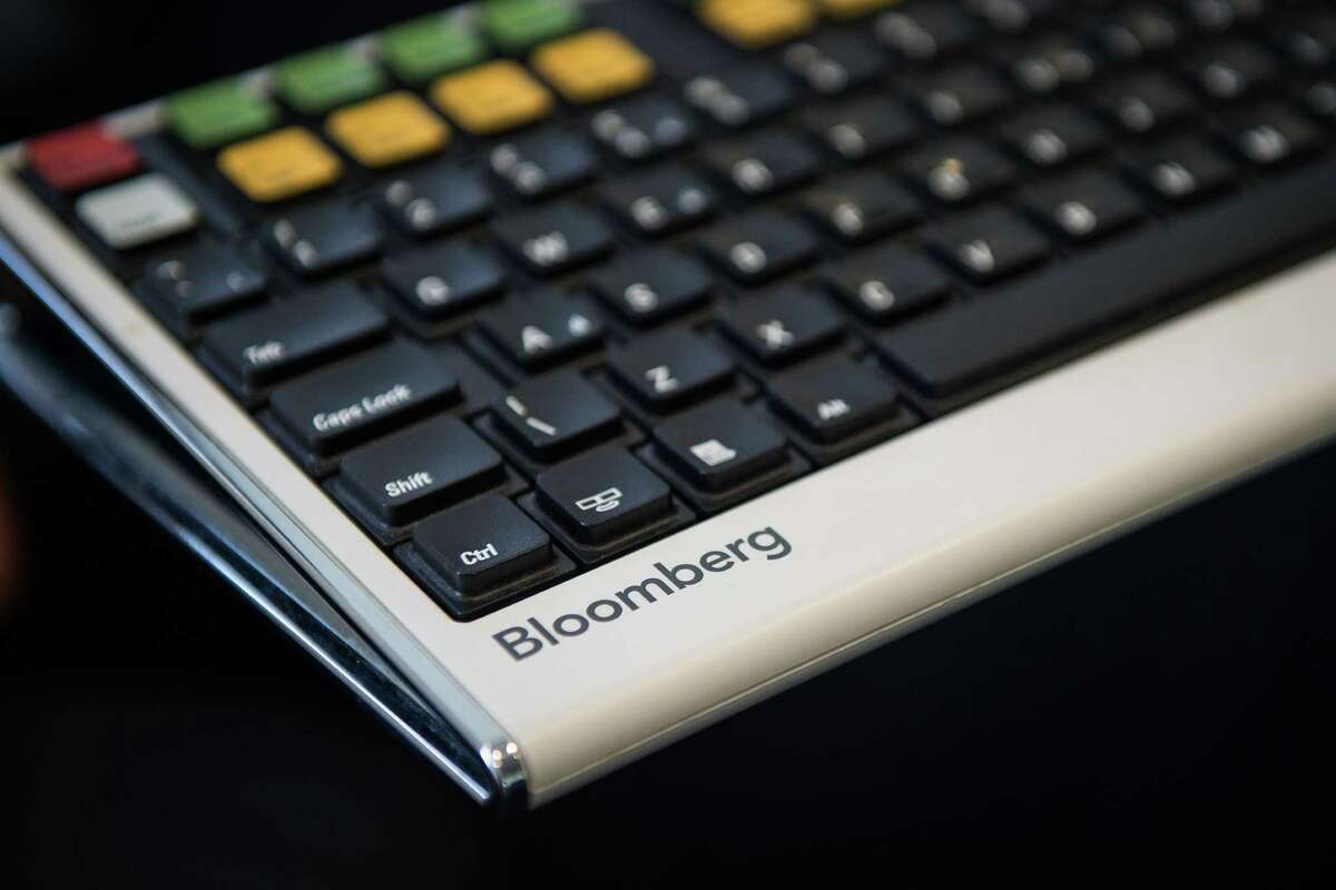 This is the keyboard to one of the Bloomberg terminals used by subscribers.
