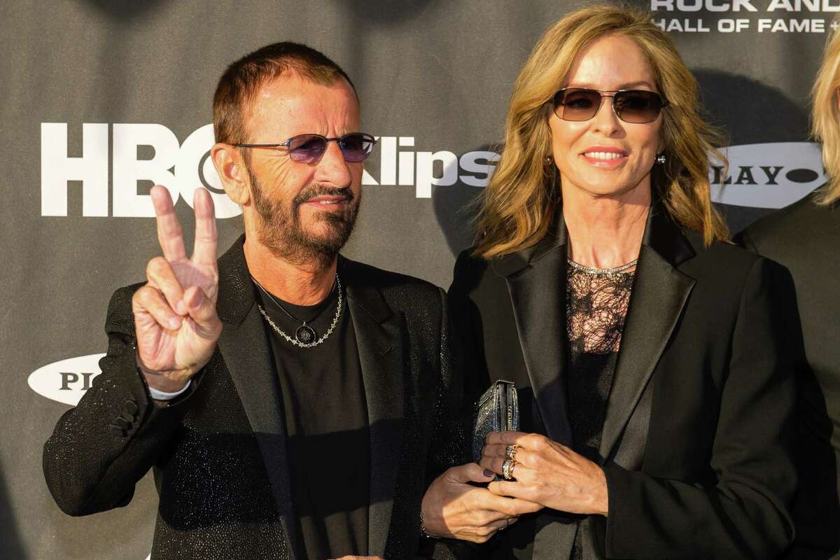 Ringo Starr and Barbara Bockman on the red carpet prior to the 2015 Rock And Roll Hall Of Fame Induction Ceremony at Public Hall on Saturday, April 18, 2015, in Cleveland, Ohio. (Photo by Jason Miller/Invision/AP)