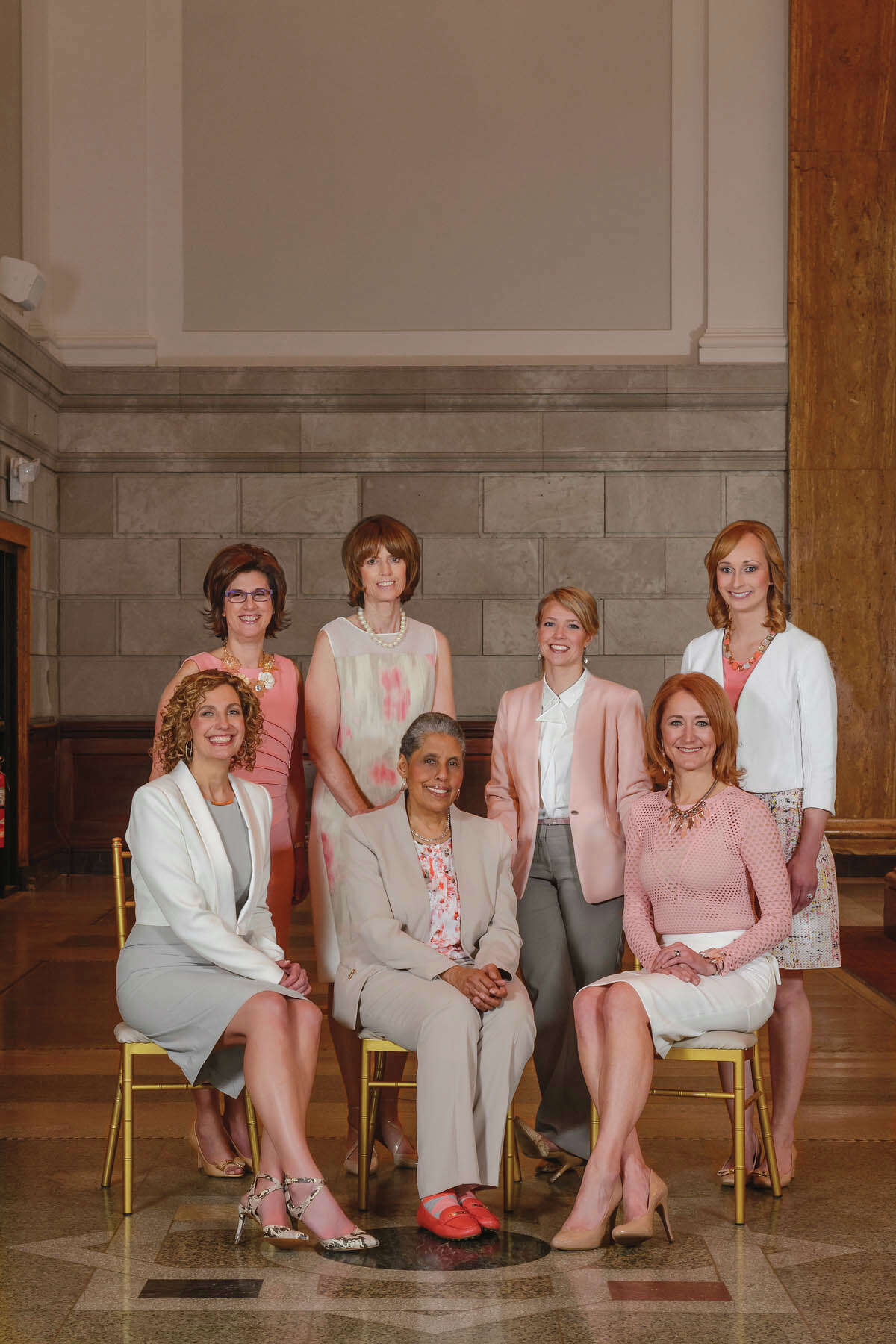 2015 Women of Excellencefrom left to right : Denise Gonick, Trudy Hall, Miriam Dushane, Kelsey Carr, Laura Petrovic, Barbara Smith, Andrea Crisafulli Russo