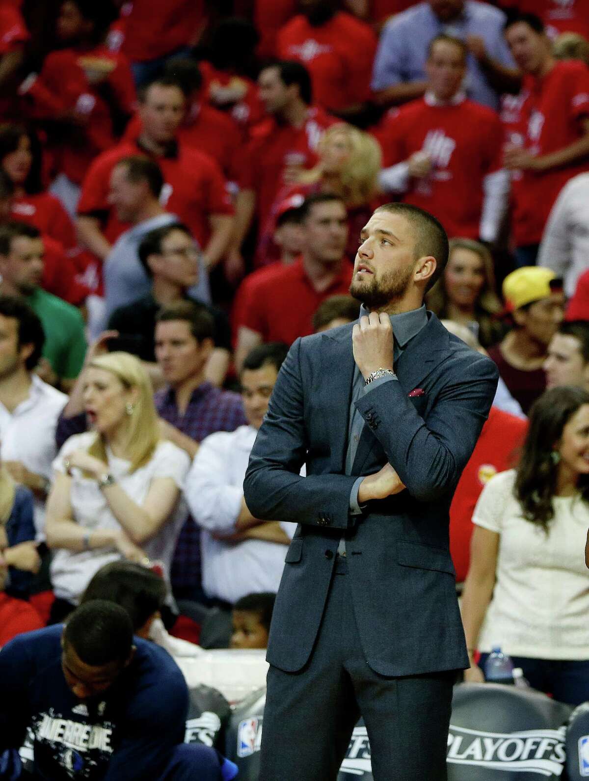 Chandler Parsons was stylish in his suit Tuesday night, but it's not the type of outfit he would prefer to wear this time of year.