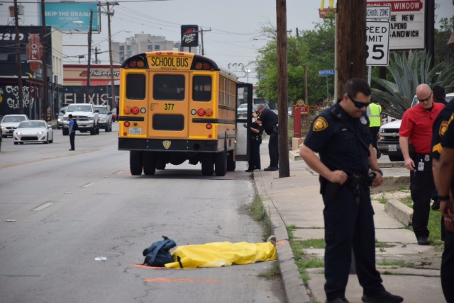 SAISD School Bus Fatally Strikes Pedestrian Near Downtown San Antonio