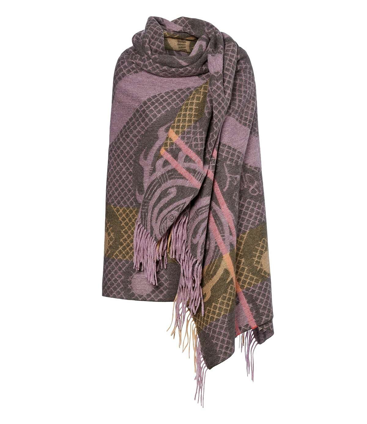 Louis Vuitton LOUIS VUITTON Monogram Cara Column Blanket Cashmere