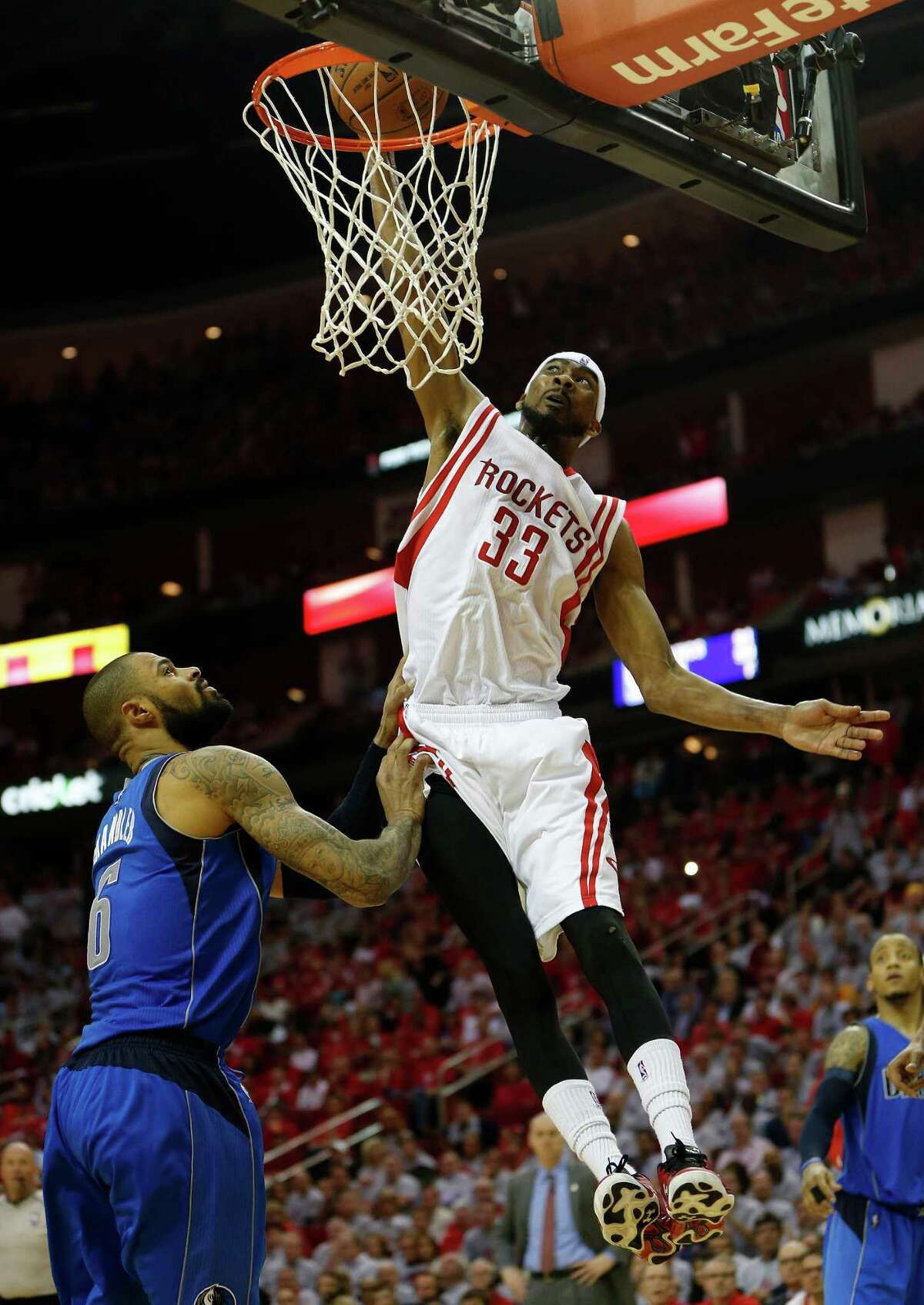 Corey Brewer gets in on the Game 2 fun that saw the Rockets unleash 14 dunks.