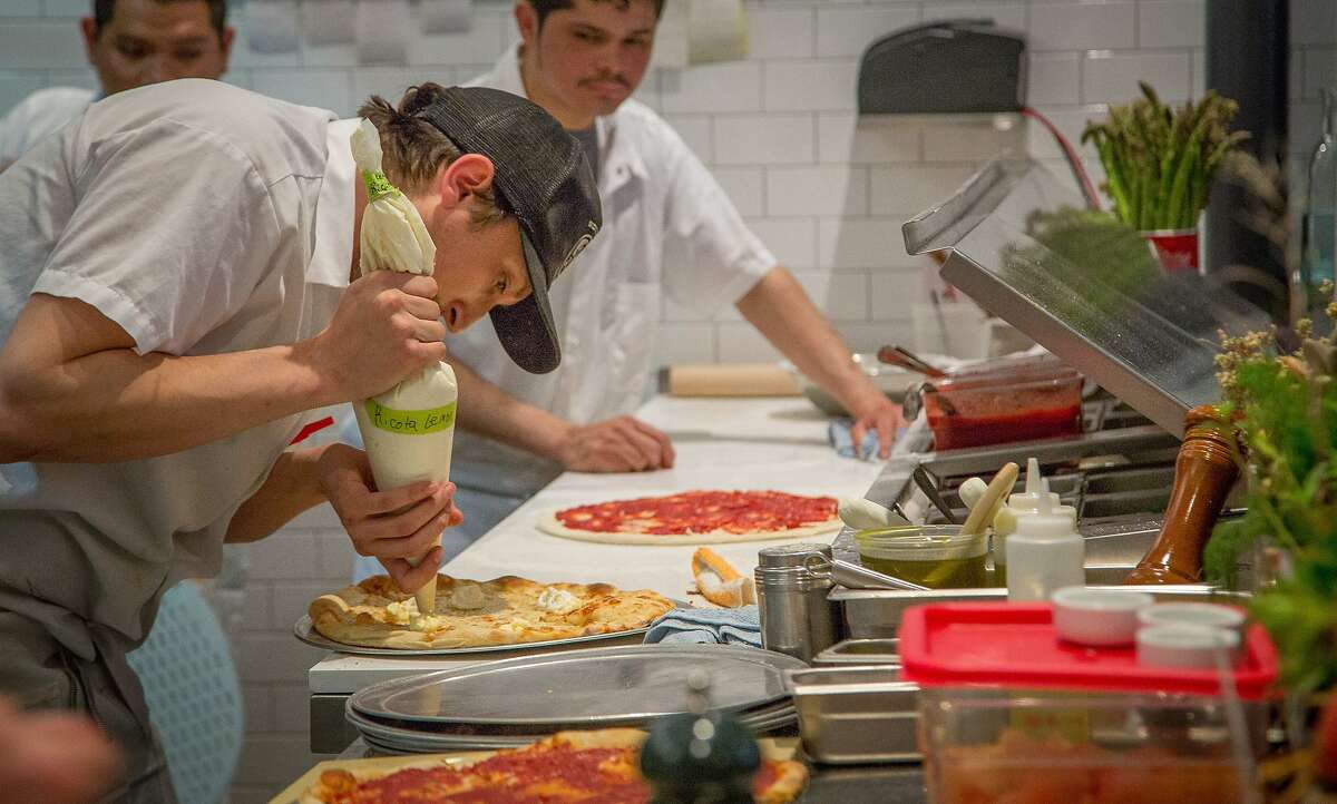 Pizza being made at Jersey in San Francisco, Calif., on April 23rd, 2015.