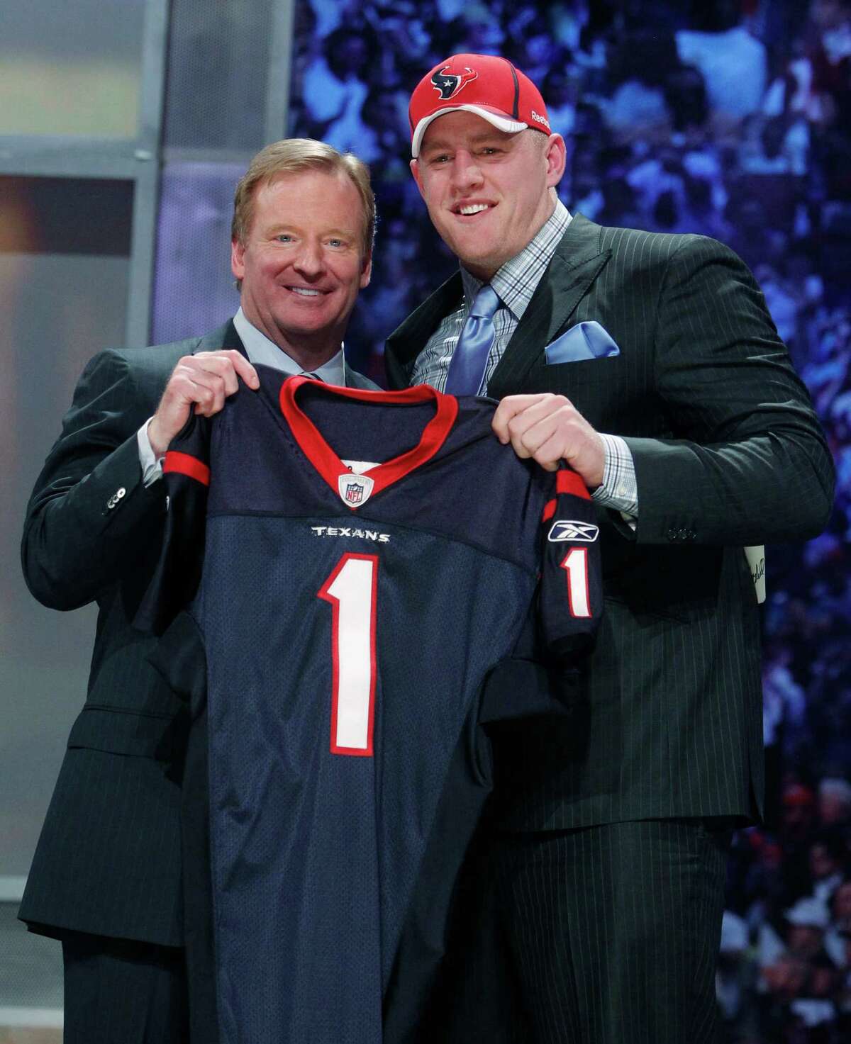 Since posing with NFL commissioner Roger Goodell after being drafted in 2011, Wisconsin's J.J. Watt became the exception to the rule with the Texans as NFL Defensive Player of the Year.