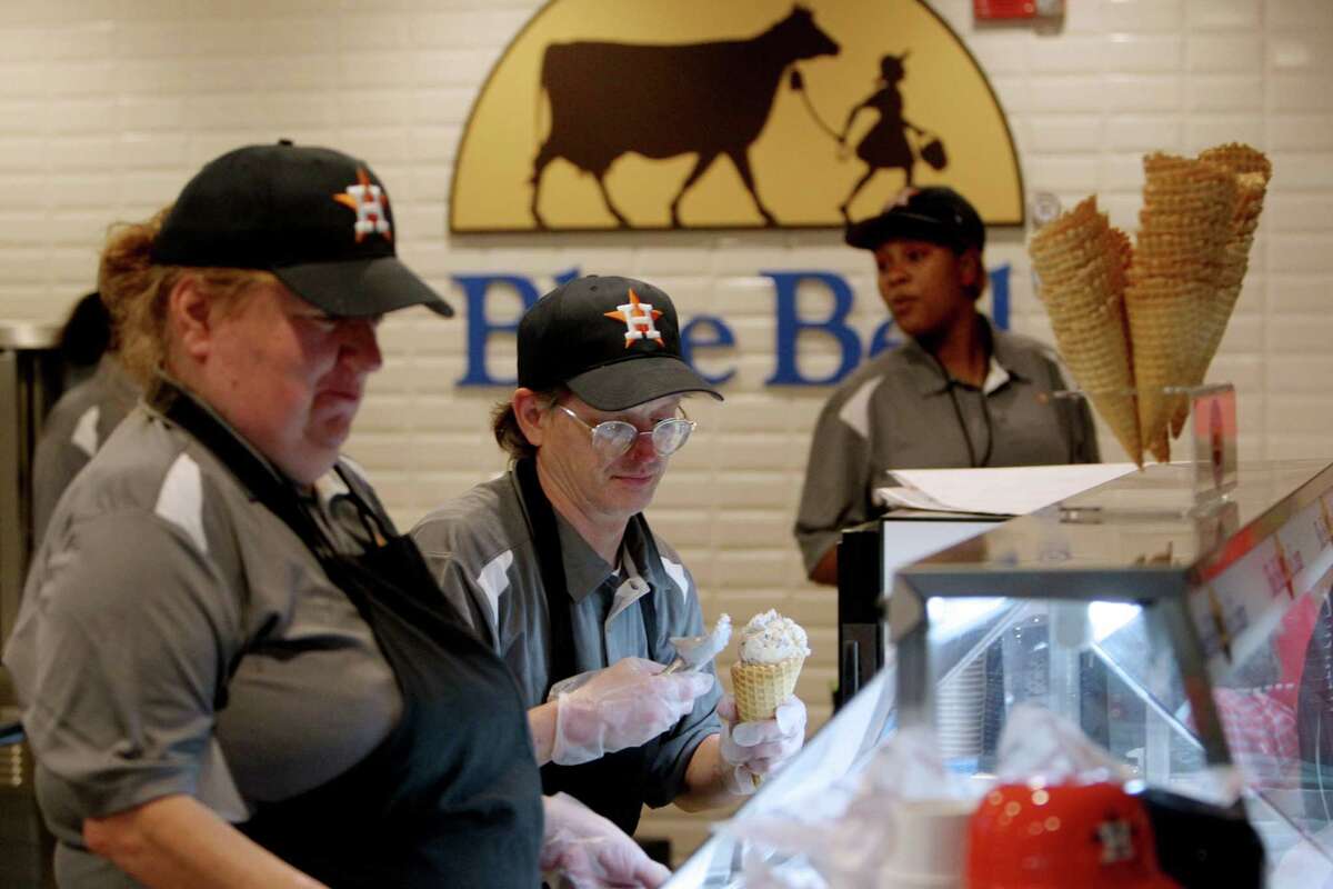 Concession workers won't be able to serve Blue Bell ice cream at Minute Maid Park when the Astros return.