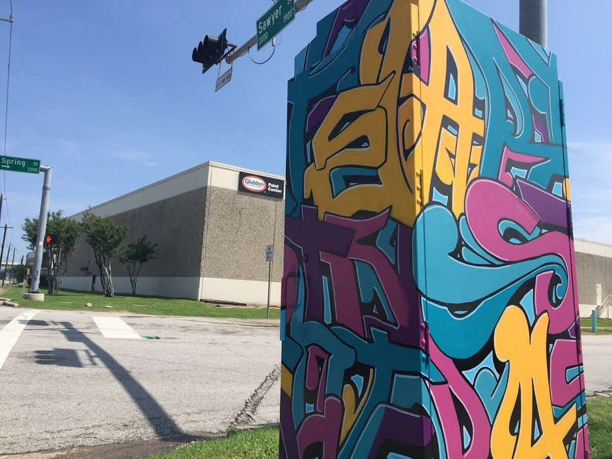 The painted electrical box at Spring and Sawyer is a protoype of what will appear in late May throughout District K, courtesy a mini-mural project put together by Noah and Elia Quiles, of Up Art Studio.