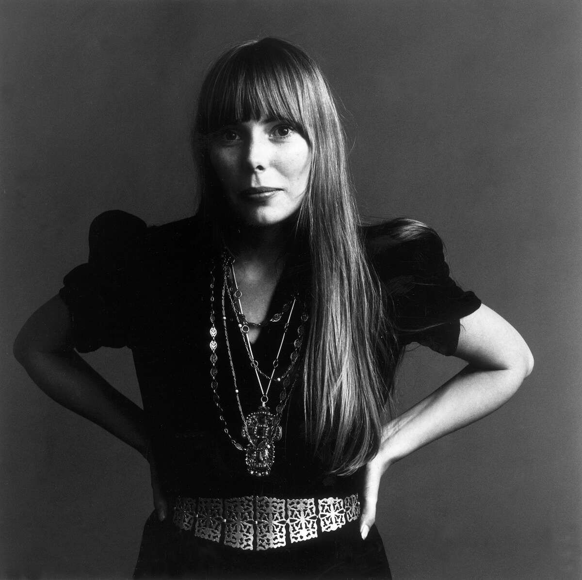 Joni Mitchell poses for Vogue in 1968.