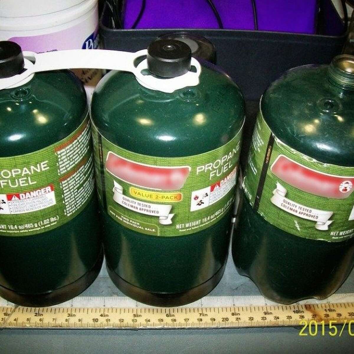 What: Three full propane tanks Where: Oakland International Airport You can't even take a tube of toothpaste on a plane. You really thought you were going to make it through with propane tanks? Hopefully, this traveller was ticketed on general principal. 