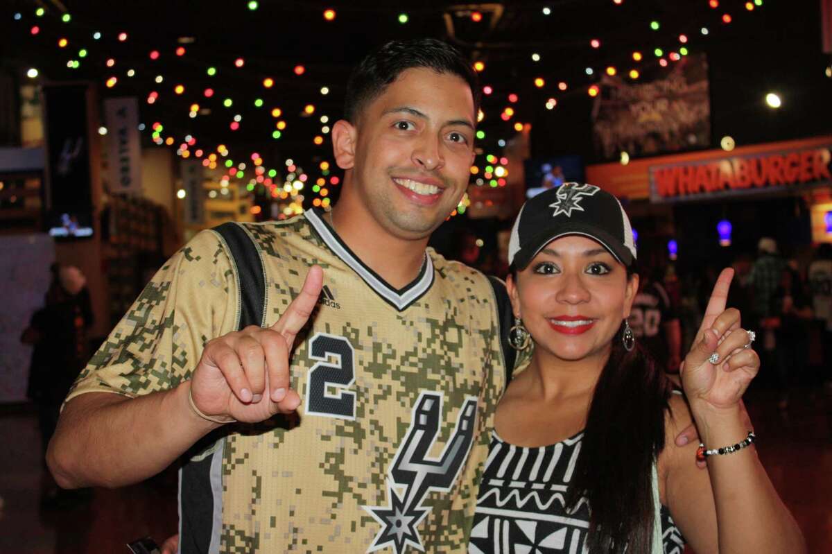 MySpy caught these fans cheering on the Spurs during Game 6 at the AT&T center on April 30, 2015.