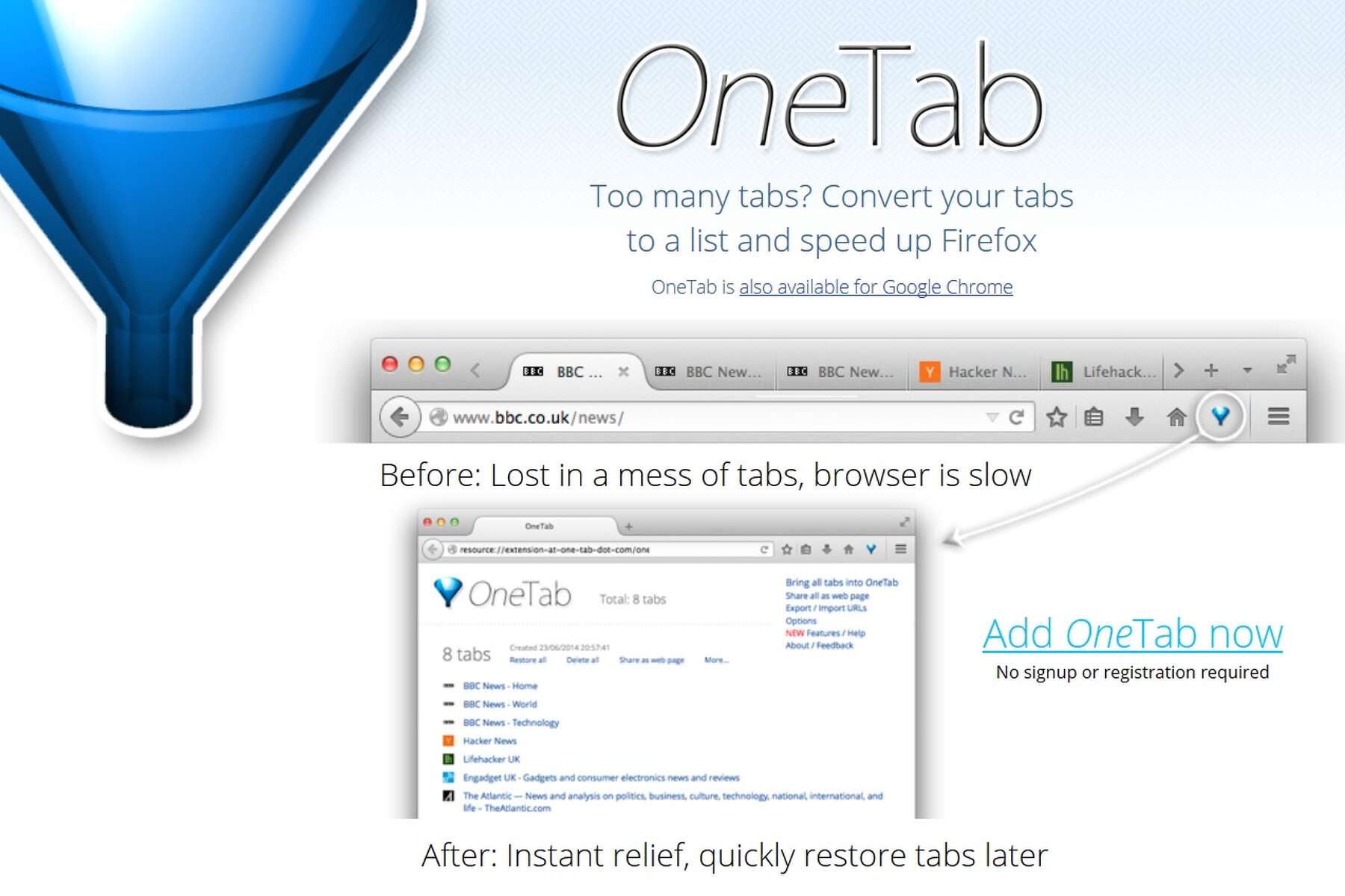 OneTab - Chrome Webstore - AHEAD