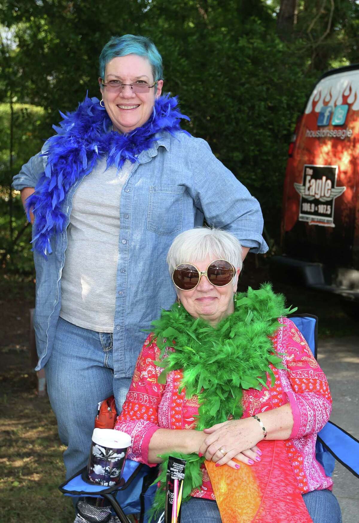Elton John fans at his concert on May 1 at the Cynthia Woods Mitchell Pavilion