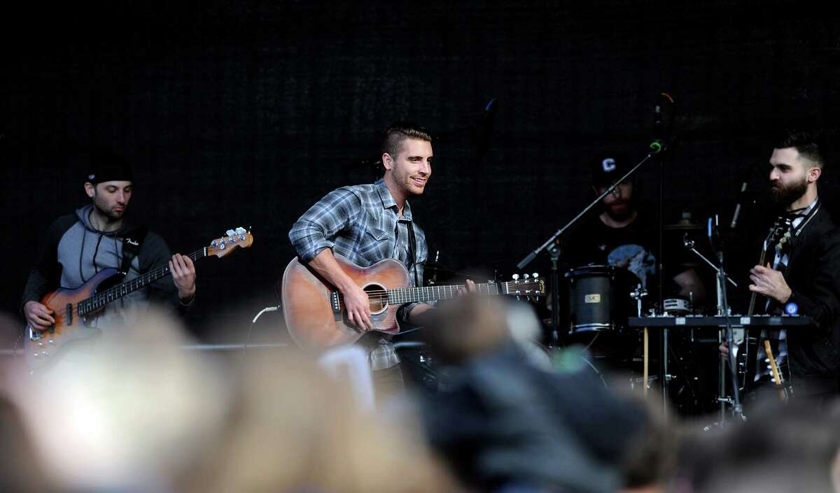 American Idol finalist Nick Fradiani performs with his Milford-based band Beach Avenue Friday, May 1, 2015 in his hometown of Guilford, Conn.