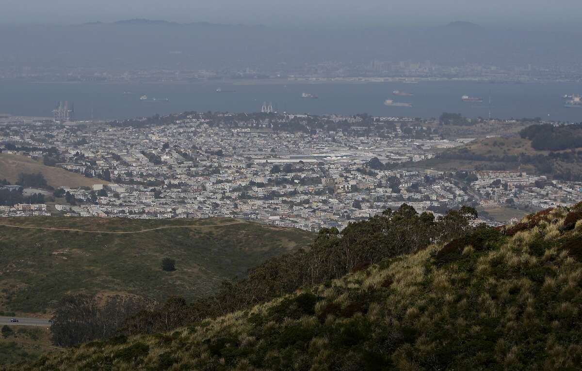The view of Brisbane as seen from at San Bruno Mountain State and County Park in Brisbane, Calif. Saturday, May 2, 2015.