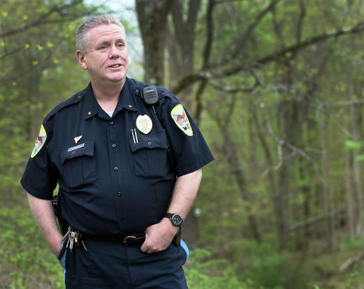 Danbury Deputy Police Chief Shaun McColgan, who is the part-time park ranger at Bear Mountain Reservation in Danbury, Conn., is photographed Wednesday, May 6, 2015.