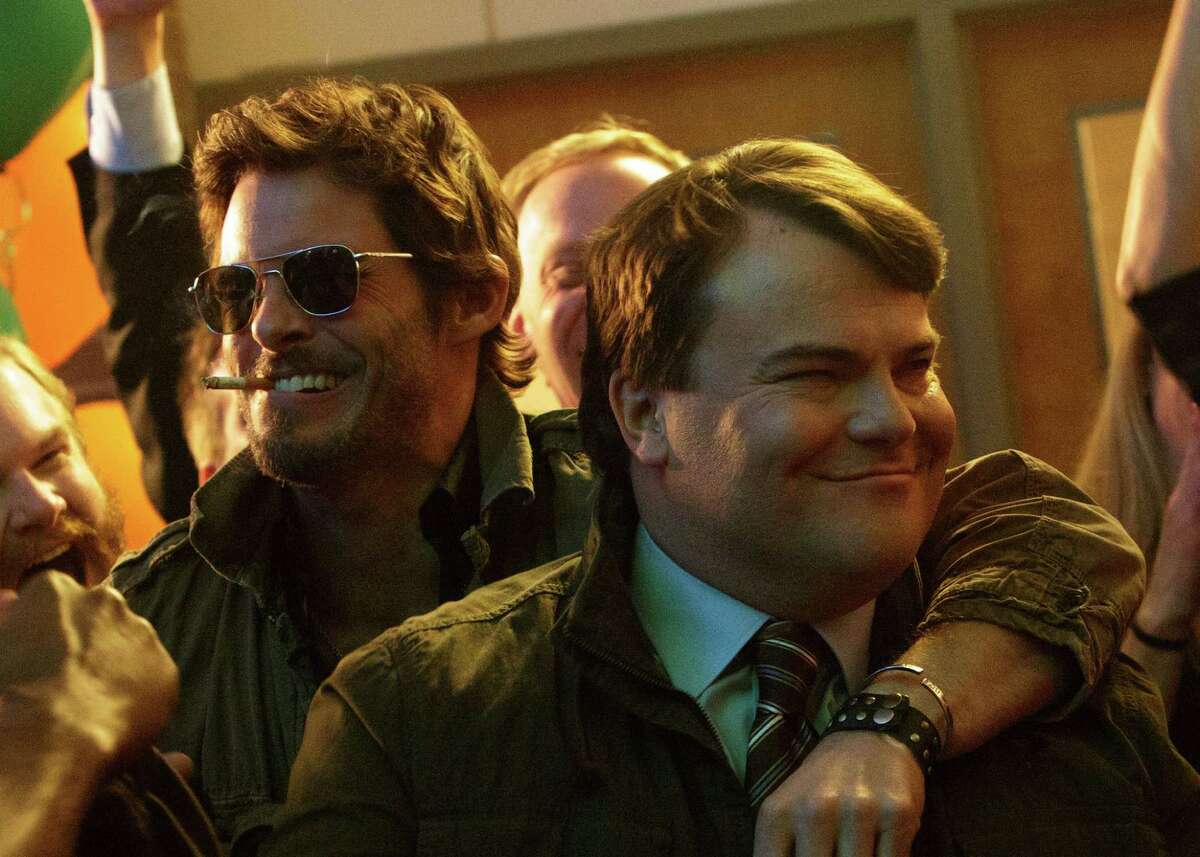 Desperate-for-approval Daniel (Jack Black, right) wants to get popular guy Oliver (James Marsden to attend a reunion in "The D Train."