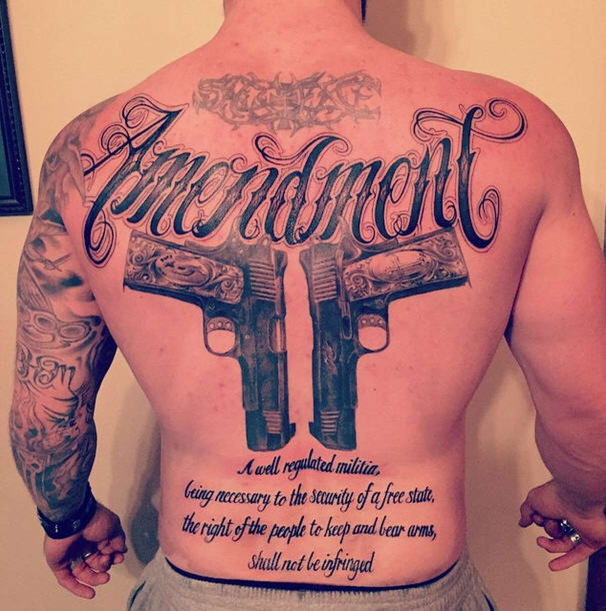 Brantley Gilbert Gets Giant Second Amendment Gun Tattoo