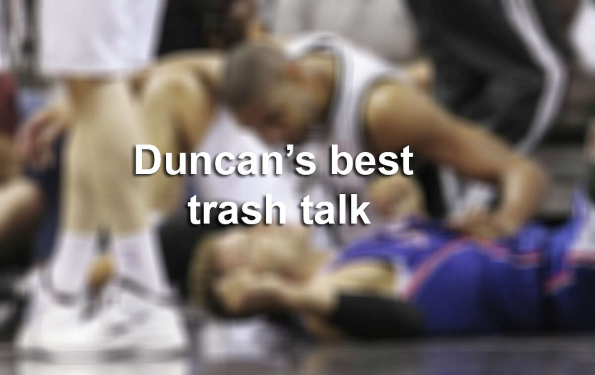 April 15 is the anniversary of the legendary 2007 game where Tim Duncan was tossed out while sitting on the bench. Click ahead to learn of Duncan's best trash-talking moments.