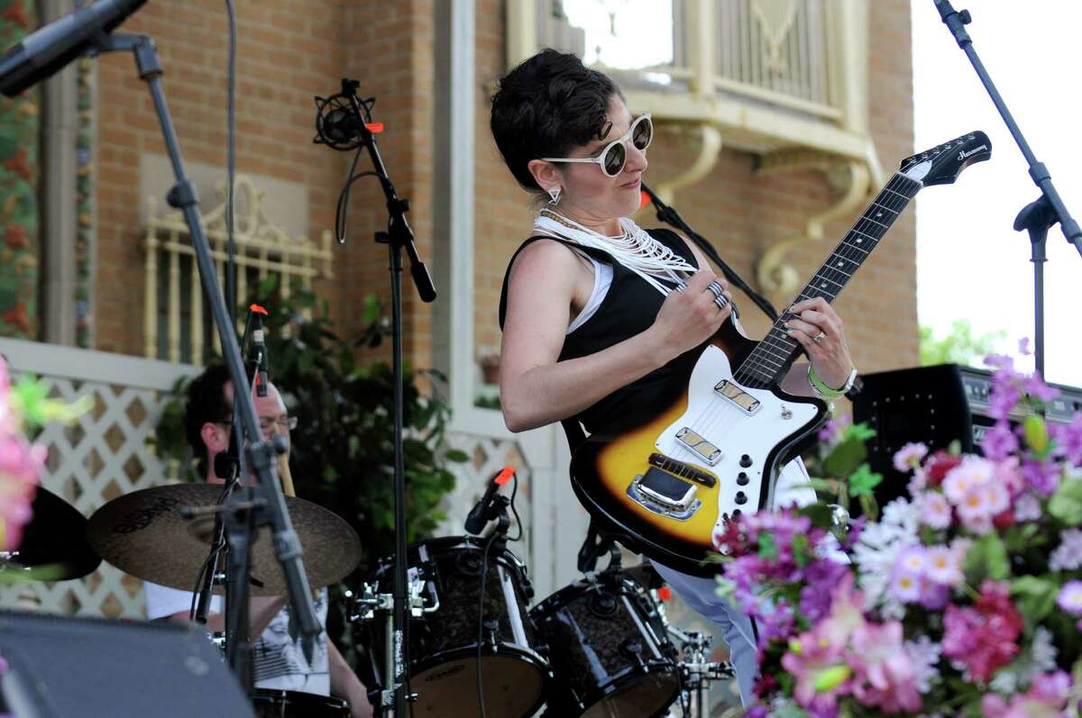 Holly Taormina jams with her band Holly and Evan at the local 518 stage during the 67th Annual Tulip Festival on Saturday, May 9, 2015, at Washington Park in Albany, N.Y. (Cindy Schultz / Times Union)