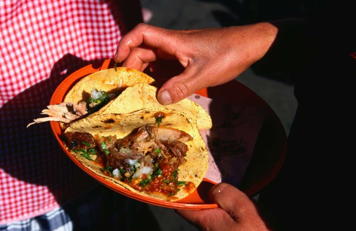 Tacos el pastor are easily found on the streets of Mexico City.