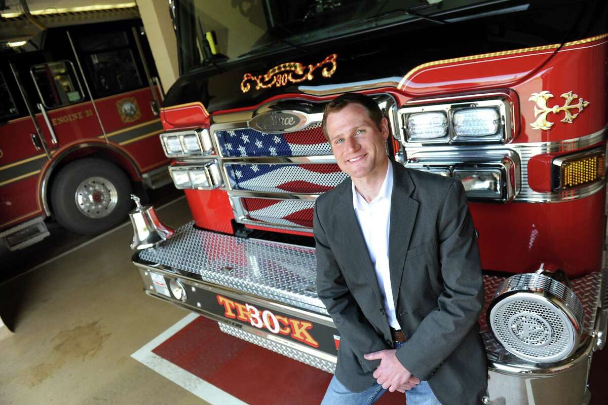 Jim Foster, who is running for Bethlehem Town Supervisor, on Thursday, May 7, 2015, at the Elsmere Fire District firehouse in Delmar, N.Y. Foster is a volunteer firefighter. (Cindy Schultz / Times Union)