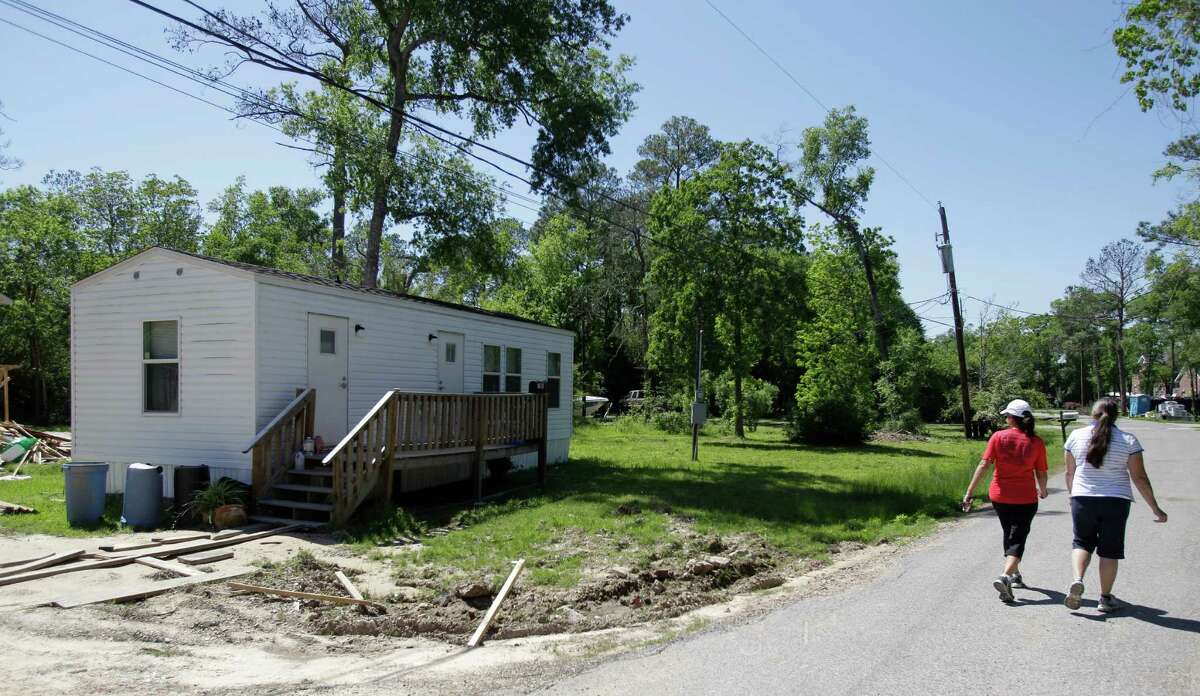 The Federal Emergency Management Agency still hosts several ﻿families that were displaced from their homes by Hurricane Ike in 2008 in trailers along﻿ South Country Club Drive﻿ in Shoreacres. ﻿