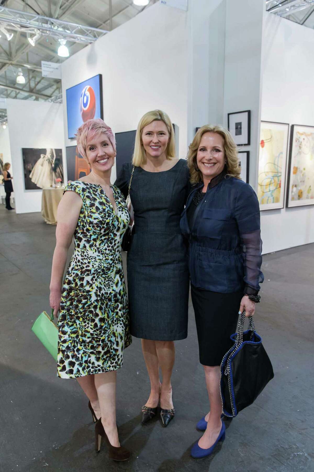 Lisa Sardegna, Lauren Hall and Lorre Erlick at the Art Market San Francisco Benefit Preview Reception on April 29, 2015.