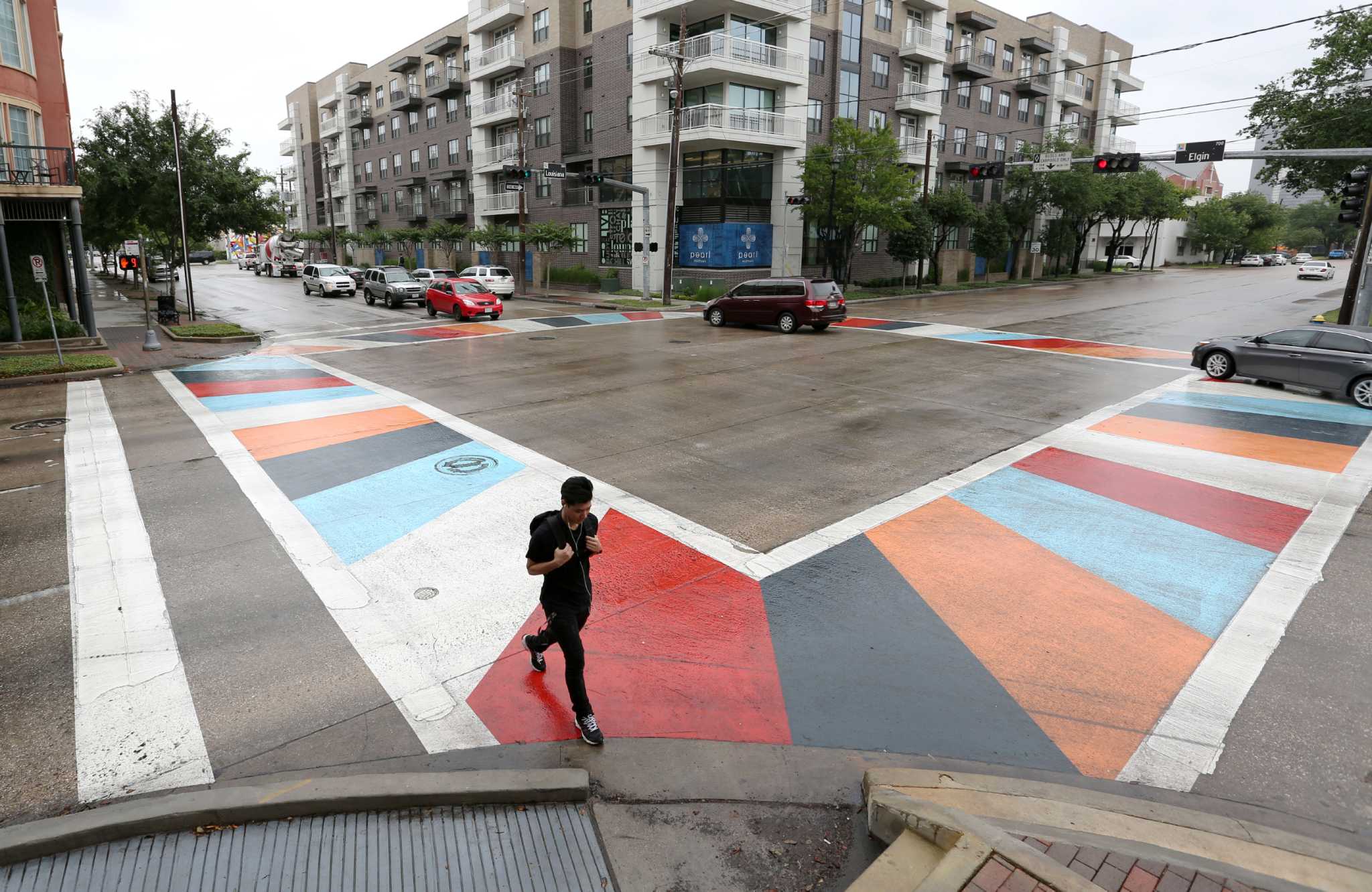 Colorful Midtown crosswalk a study in art and motion - Houston Chronicle