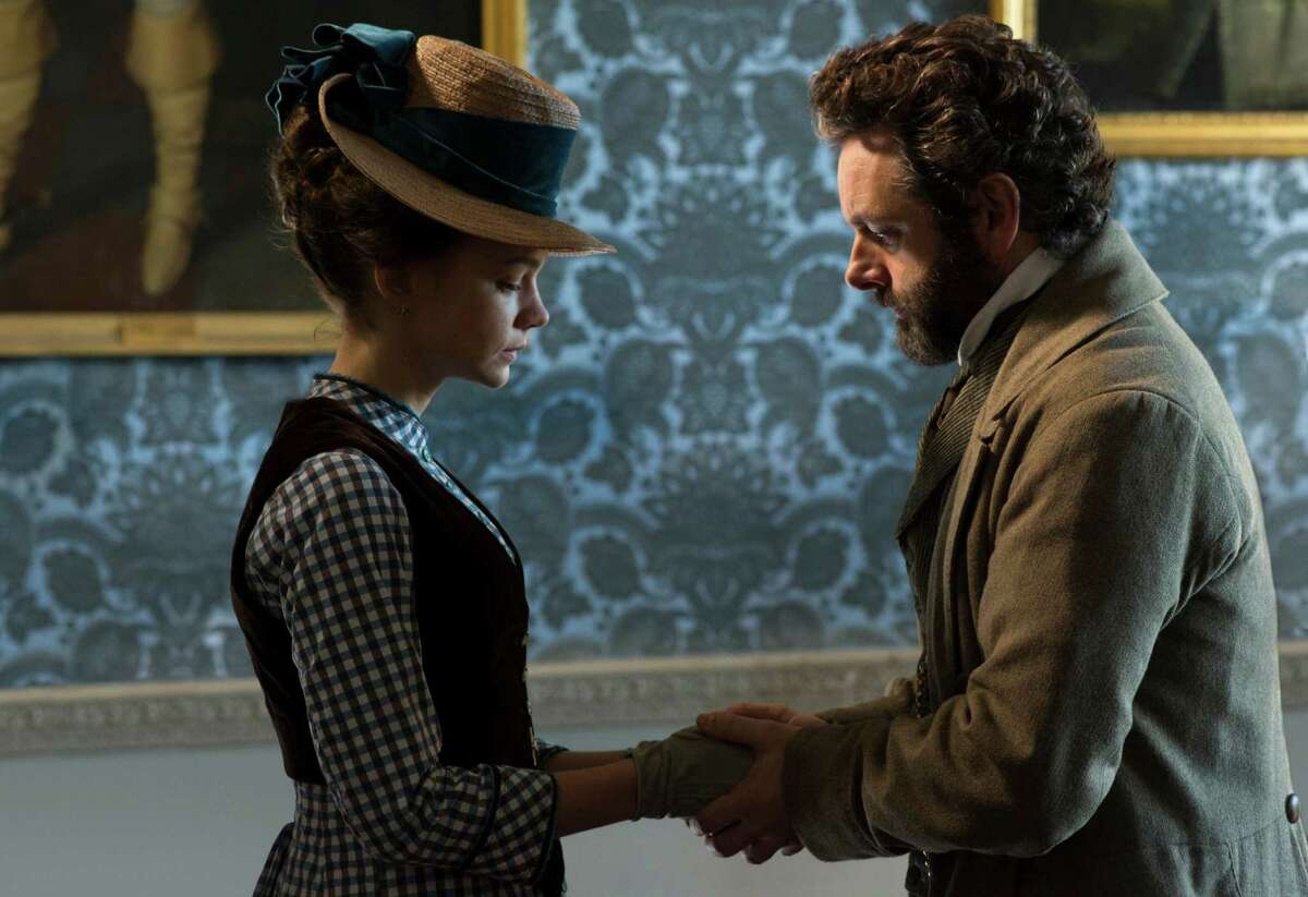 In this image released by Twentieth Century Fox, Carey Mulligan, left, and Michael Sheen appear in a scene from "Far From the Maddening Crowd." (Alex Bailey/Twentieth Century Fox via AP)