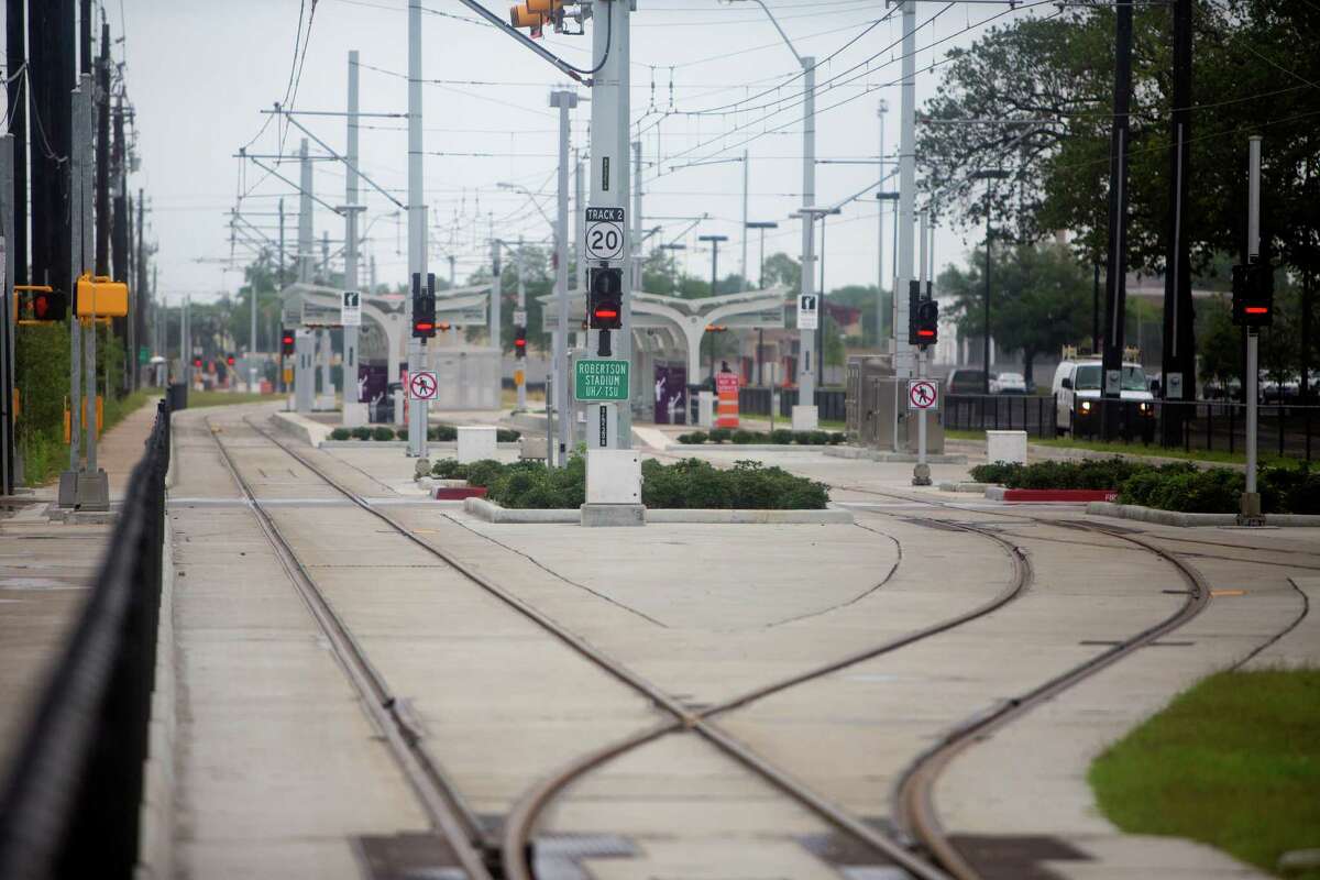 The METRO rail is seen along Scott Street near the University of Houston, Wednesday, May 13, 2015, in Houston.