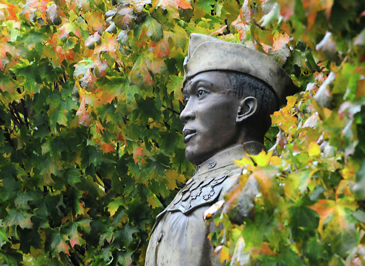 The Battle of Henry Johnson statue in Washington Park Thursday, Oct. 4, 2012 in Albany, N.Y. (Lori Van Buren / Times Union)