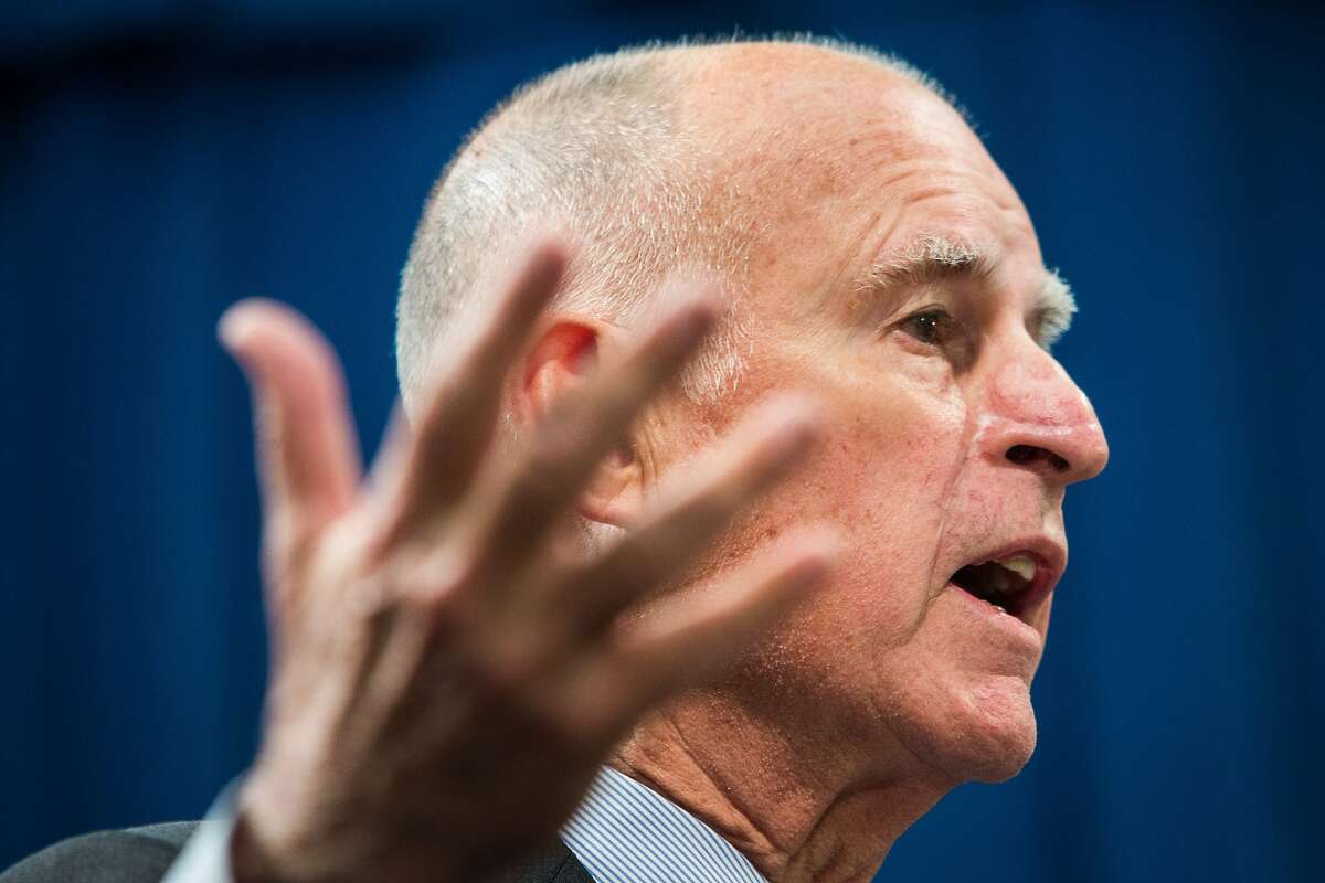 California Gov. Jerry Brown announces his revised state budget at the State Capitol in Sacramento, California, May 14, 2015. Brown's budget revise includes increased funding for schools, the rainy day fund, and creates a new state earned income credit.