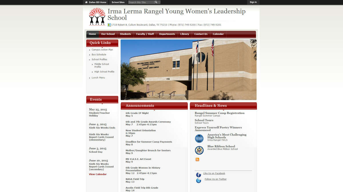 19. Irma Lerma Rangel Young Women's Leadership School , DallasStudent-teacher ratio: 17:1College readiness: 83.2 percentNational rank: 97