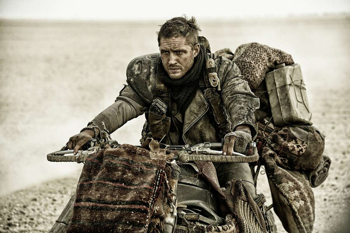 This photo provided by Warner Bros. Pictures shows Tom Hardy, as Max Rockatansky, in Warner Bros. Pictures' and Village Roadshow Pictures' action adventure film, “Mad Max:Fury Road," a Warner Bros. Pictures release. (Jasin Boland/Warner Bros. Pictures via AP)