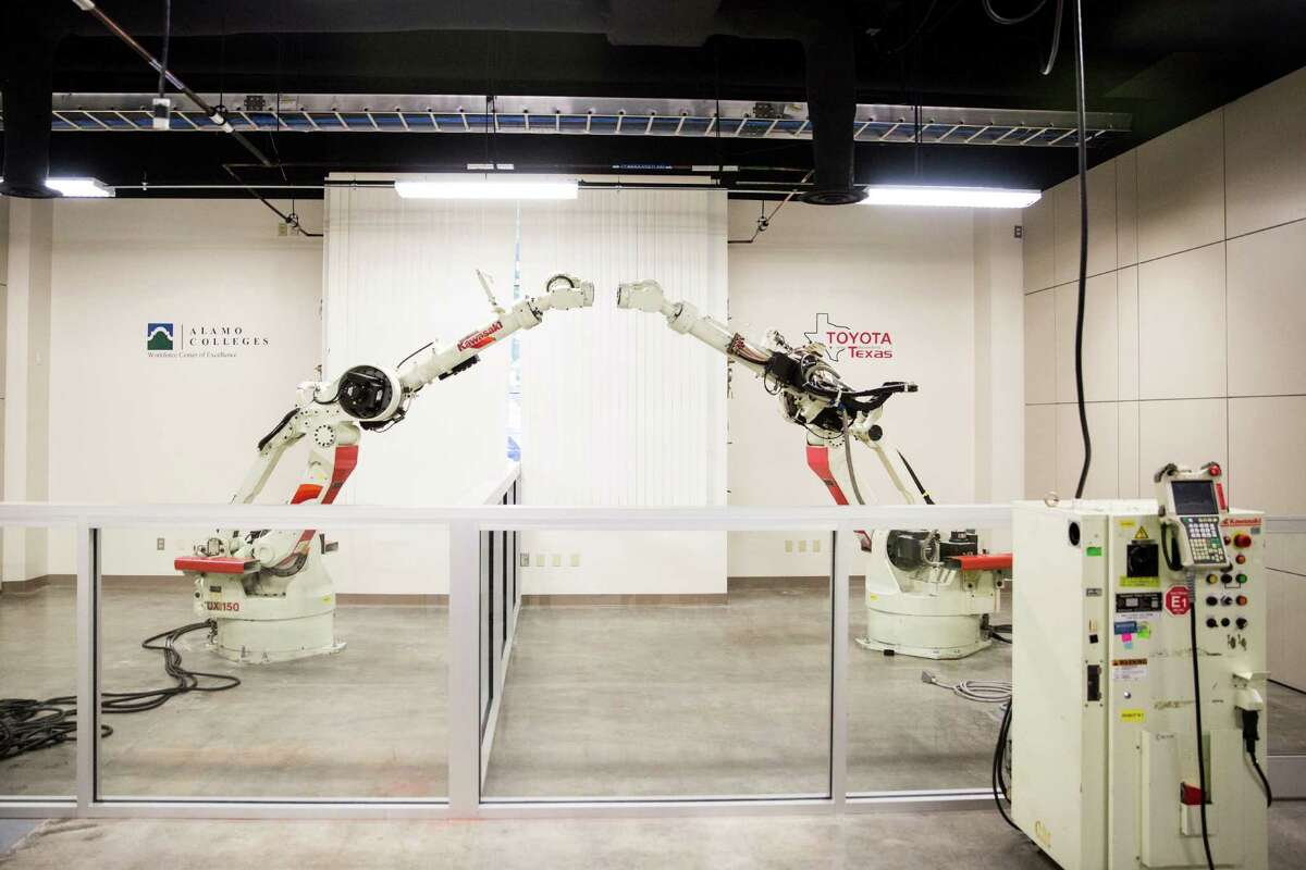 The Toyota Advanced Manufacturing Technician program's classroom is in Alamo College's Workforce Center for Excellence on May 15, 2015, in San Antonio. The program allows students to work for the company while earning degrees.