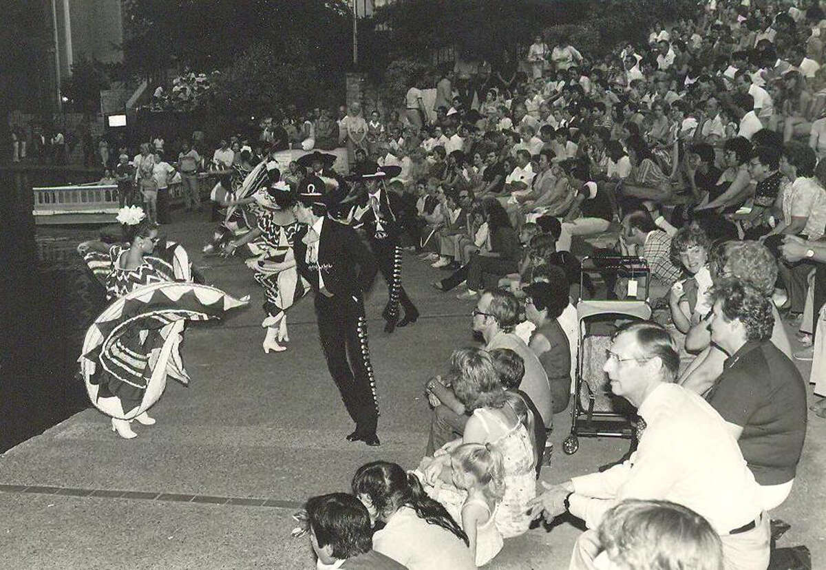 The audience enjoys a performance from the Parks and Recreation Department's dance program at Arneson River Theatre circa 1960.