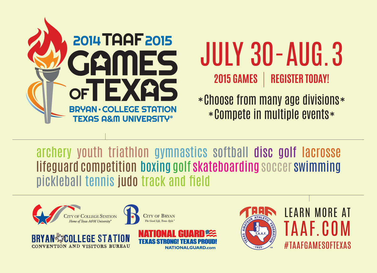 Let the Games begin! The TAAF Games of Texas, that is. The multi-sport festival starts July 30 and runs through Aug. 3 at venues across Bryan-College Station, Texas. What are the Games of Texas? Imagine a state version of the Olympics that will consist of 16 sporting events. For complete details and to register, visit www.taaf.com.