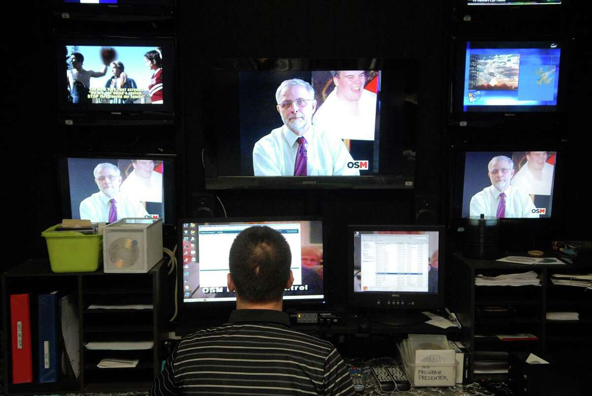 Zebulon Schmidt, programming manager at Open Stage Media located in Proctors in Schenectady, NY, works in the control room on Monday, July 5, 2010. The council sued Mayor Gary McCarthy and Proctors theater in May 2015 for what it says was a fraudulent takeover by the theater in 2009. (Paul Buckowski / Times Union archive)