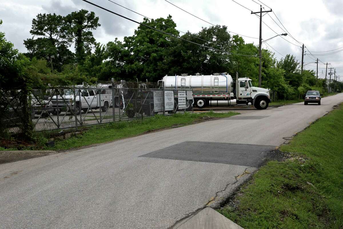 Norman Adams, property owner, not shown, complains of a foul oder coming from Southwaste Disposal, Hurst facility, located near his property along the 2500 block of 11th Street in Monday, May 18, 2015, in Houston, Texas.