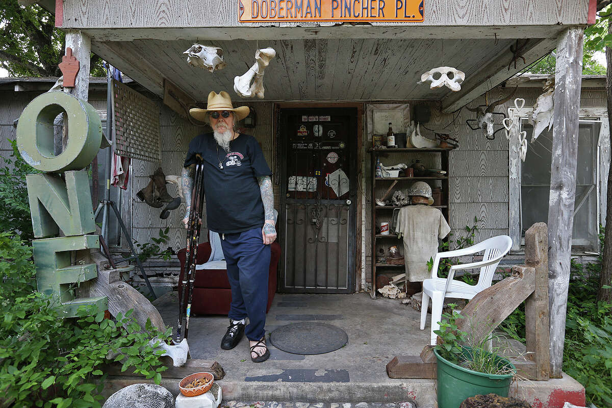 Royce Showalter, 68, spends time at his Eastside house, Tuesday, May 19, 2015. Showalter is a founding member of the San Antonio chapter of the Bandidos Motorcycle Club that was started in 1967. He retired from the club in 1979.